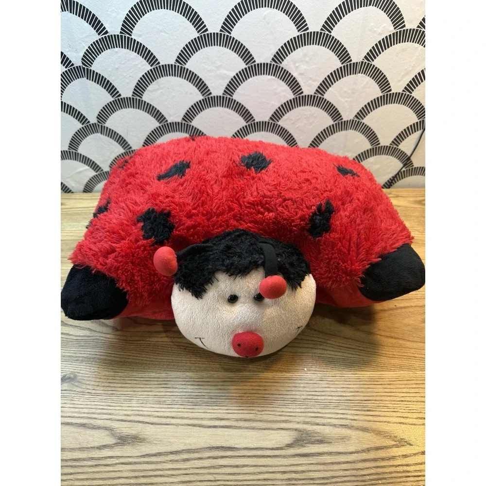 2010 Pillow‎ Pet Ladybug Red Black Soft Stuffed Plush Sanitized Rare Retired 18